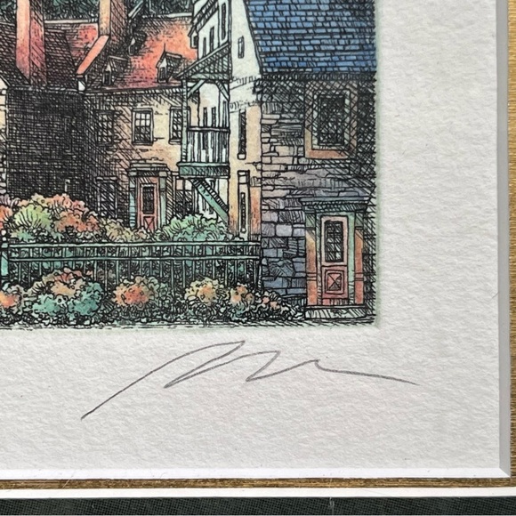 Jacques Brousseau “Maison Chevalier Quebec” Etching Art-Signed-FRAMED-Authentic - Picture 4 of 16